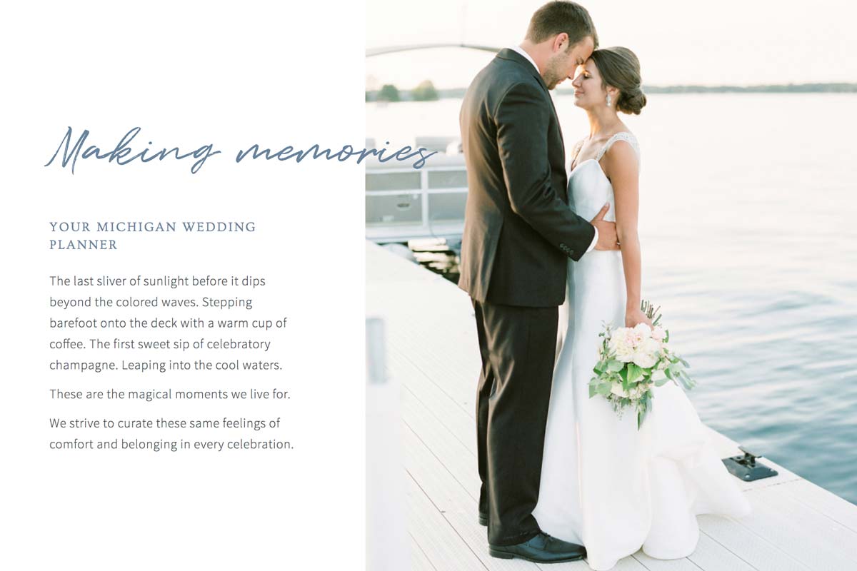 Wedding planner SEO home page example