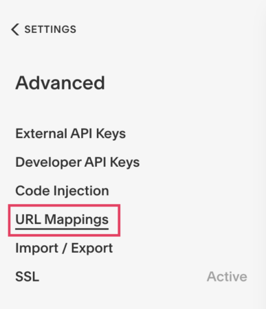URL mappings for redirects in Squarespace