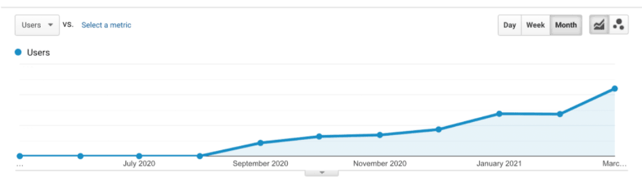 SEO results - increased traffic