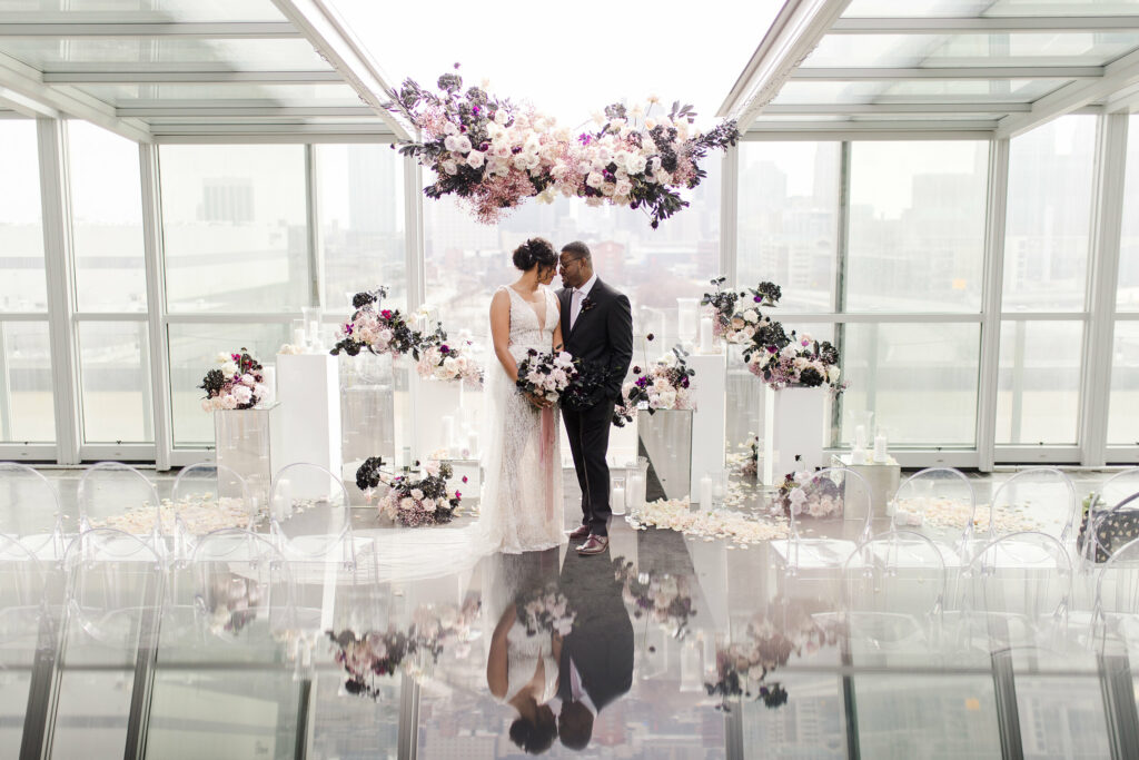 bride and groom at wedding