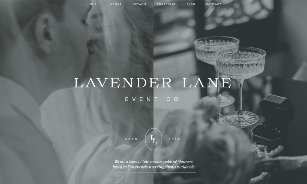 Lavender Lane is my favorite Showit template for wedding planners
