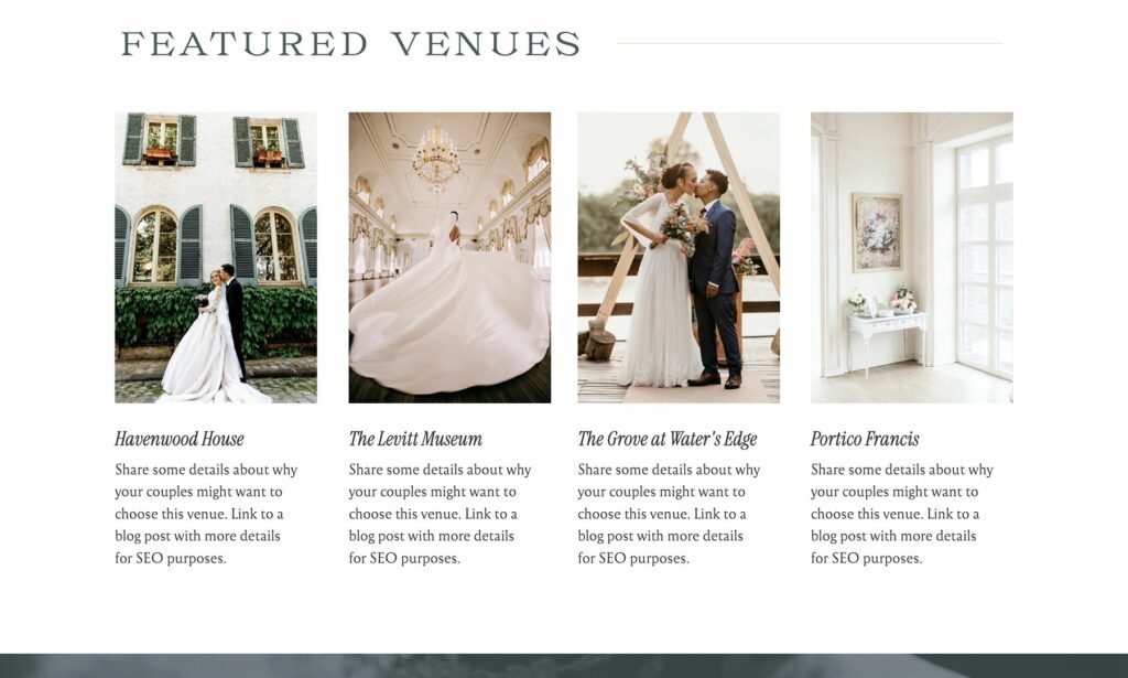 Featured venues section