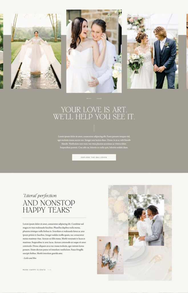 Showit template for photographers