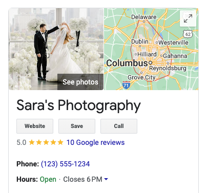 Google Business Profile example