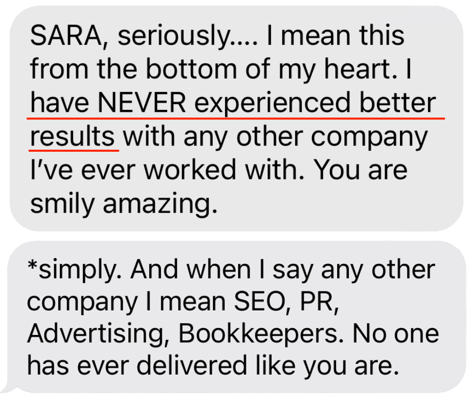 SEO client review