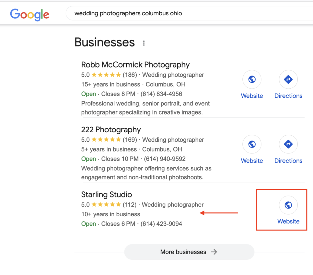 Examples of businesses with hidden addresses on Google