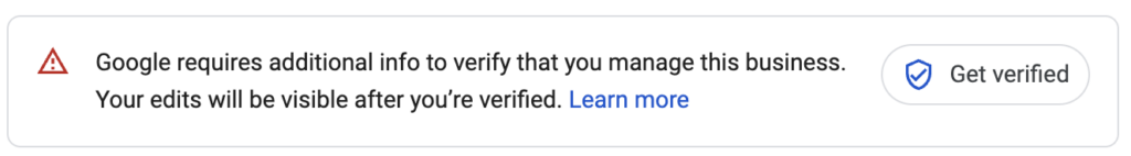 Google Business Profile verification alert