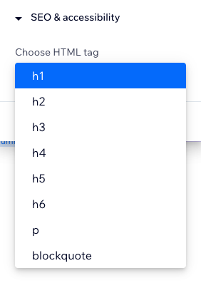 Title tag settings on Wix